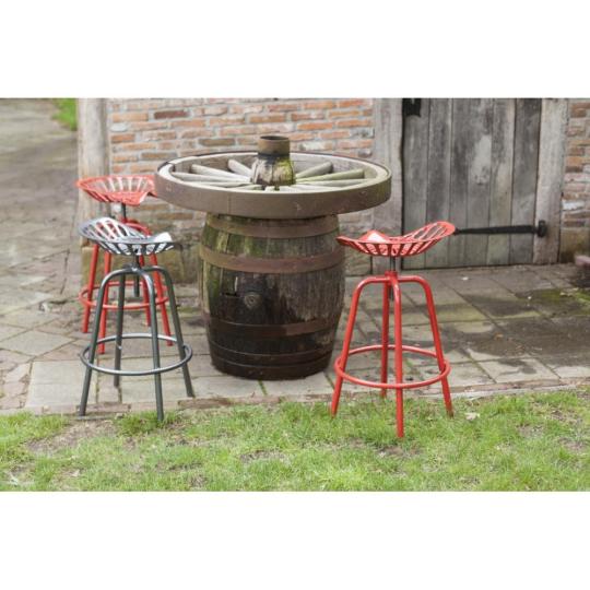 retro starobyly vinobranie traktorova stolicka zelena vidiecky styl zahradna stolicka barova stolicka barovy pult farebny rolnicky dom sud stol kaviaren jedalen kuchynsky pult vodotesny nerezova ocel.jpg